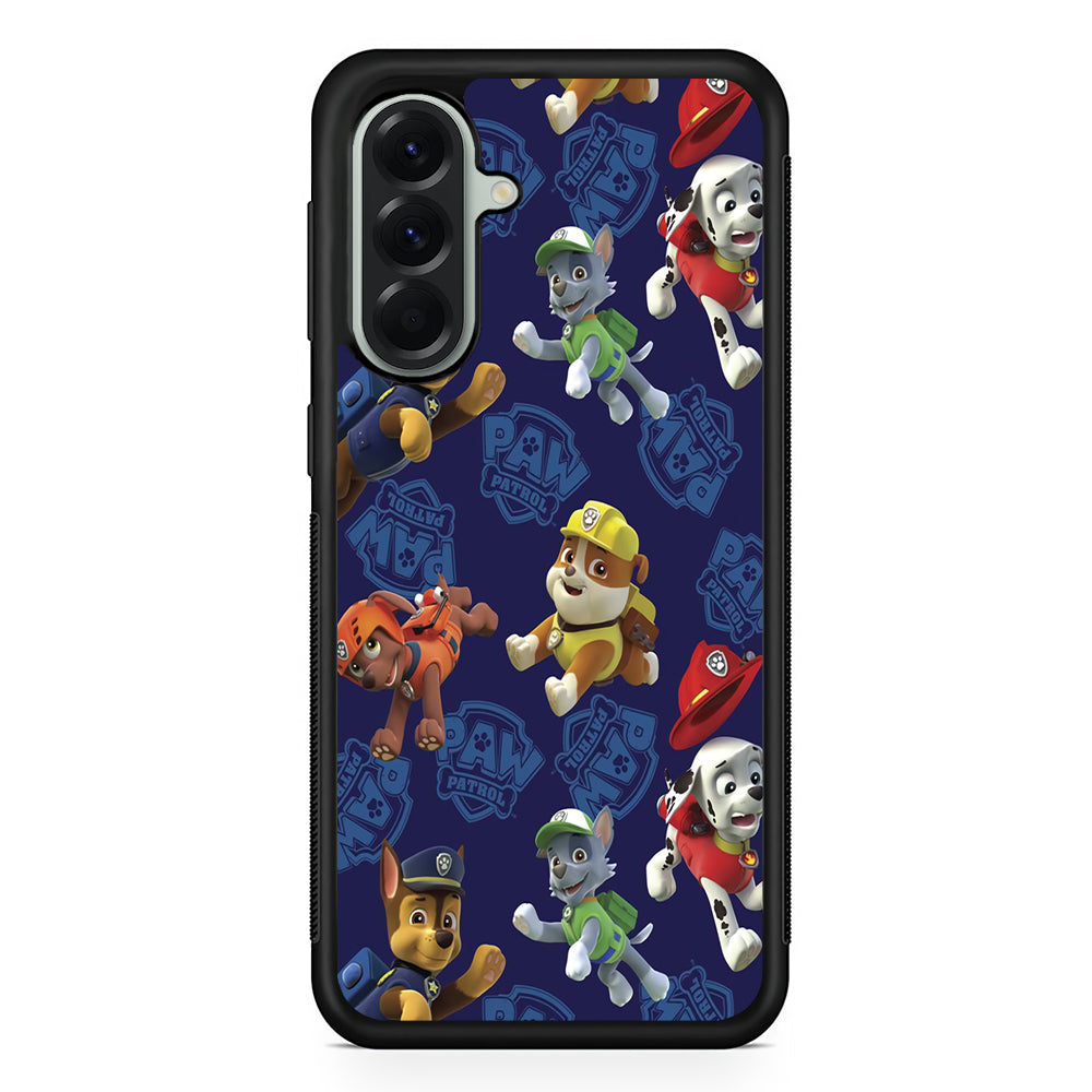 Paw Patrol Navy Background Samsung Galaxy A56 Case | Samsung Galaxy A56 Protective Rubber Case