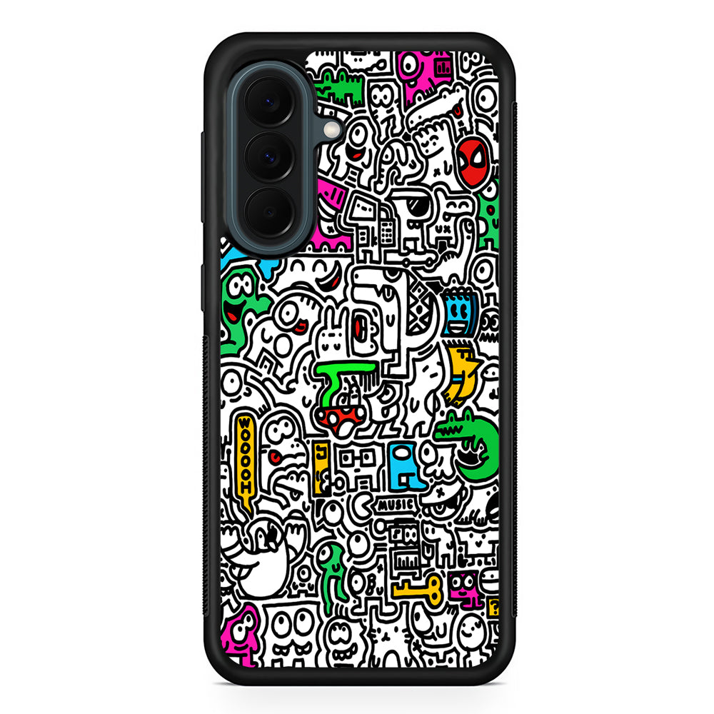 Graffiti Doodle Drawings Art Samsung Galaxy A37 Case | Samsung Galaxy A37 Rubber Phone Case