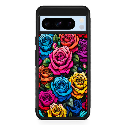 Colourful Roses Flowers Aesthetic Google Pixel 8 Pro Case | Slim Rubber Case for Google Pixel 8 Pro
