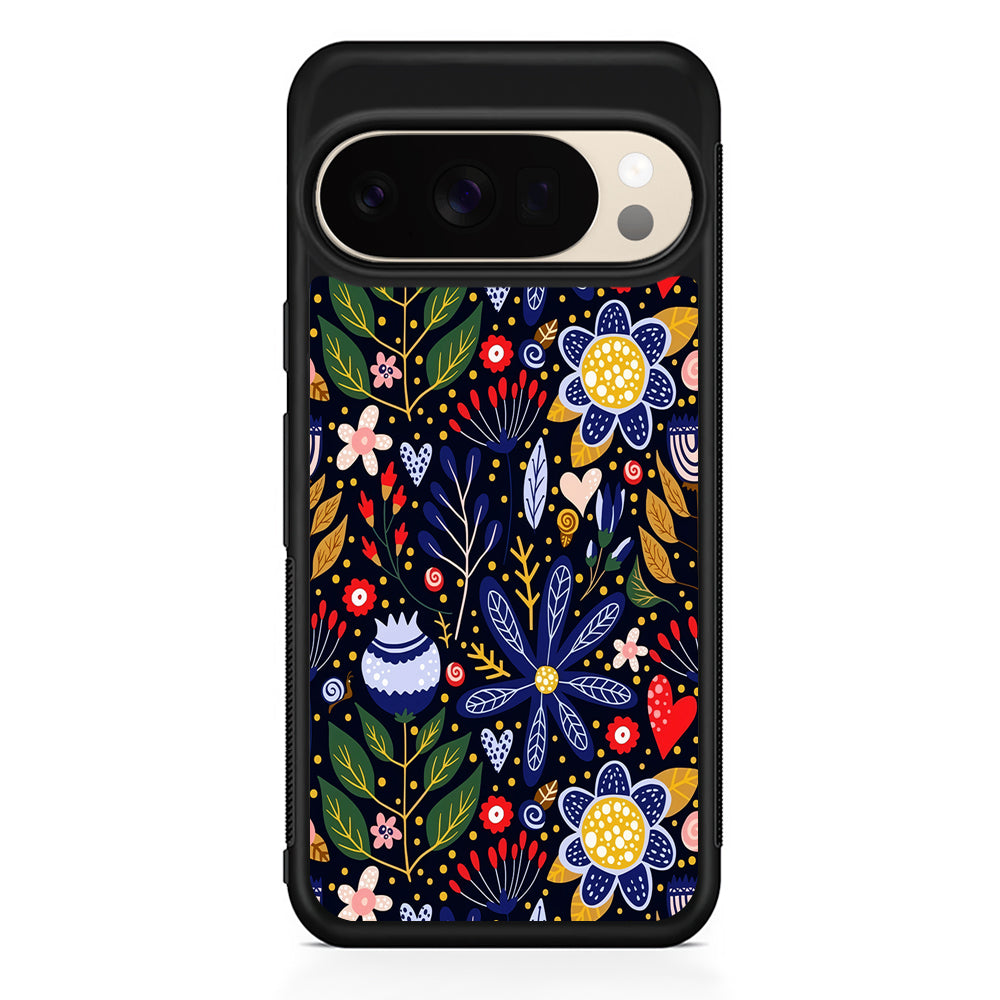 Flowers on a Dark Aesthetic Google Pixel 10 Pro XL Case | Slim Google Pixel 10 Pro XL Protective Case