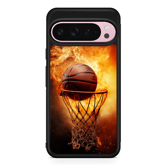 Basketball Ball on Fire Google Pixel 9 Pro XL Case | Protective Cover
