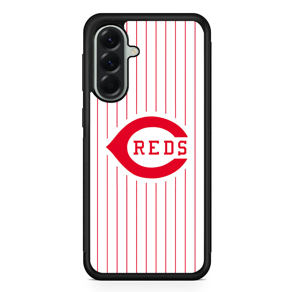 MLB Cincinnati Reds Team Samsung Galaxy A56 Case | Samsung Galaxy A56 Protective Rubber Case