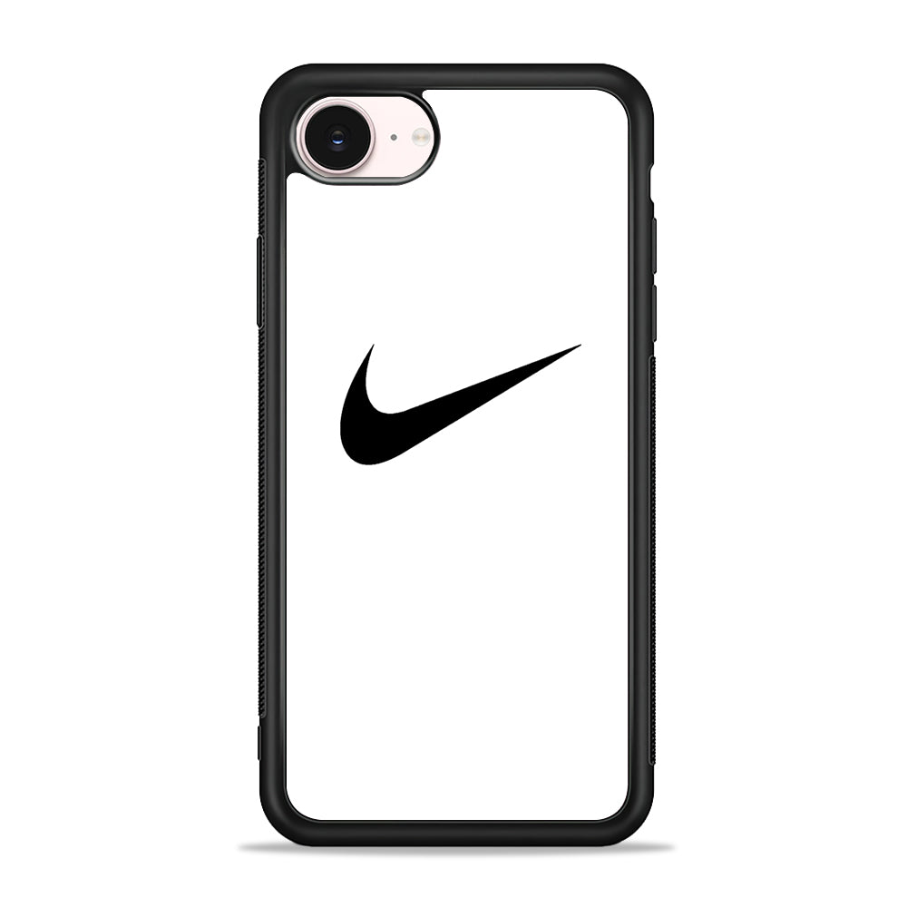Nike White Milk Black Logo iPhone 17e Case - Silicone Case