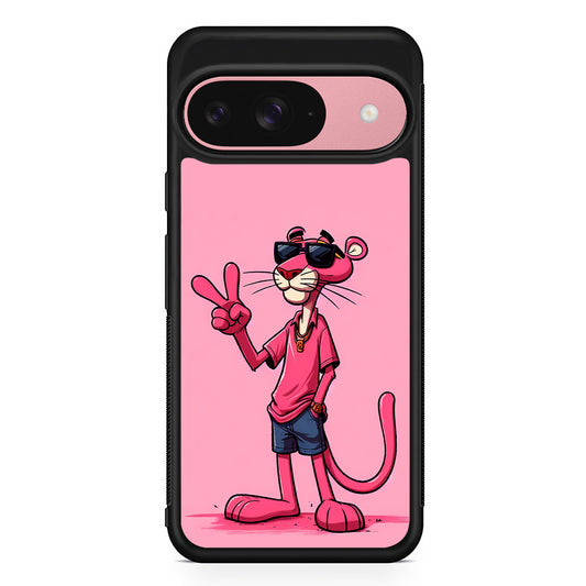 Pink Panther Wearing Glasses Google Pixel 9 Case | Google Pixel 9 Protective Rubber Case
