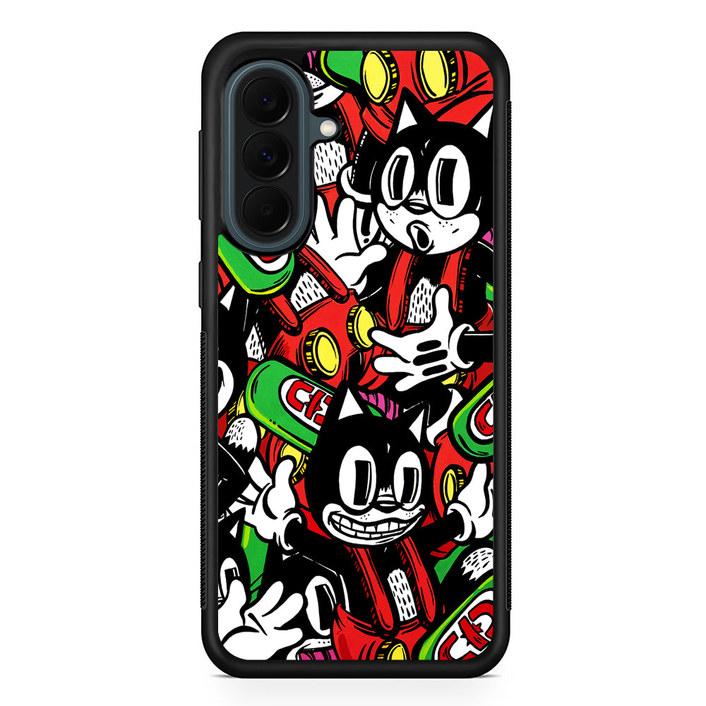 Felix The Cat Club Party Samsung Galaxy A37 Case | Samsung Galaxy A37 Rubber Phone Case