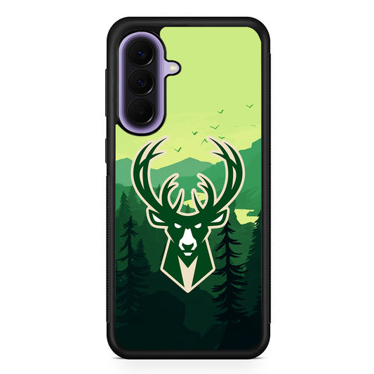 NBA Milwaukee Bucks Forest Samsung Galaxy A57 Case | Slim Samsung Galaxy A57 Rubber Case