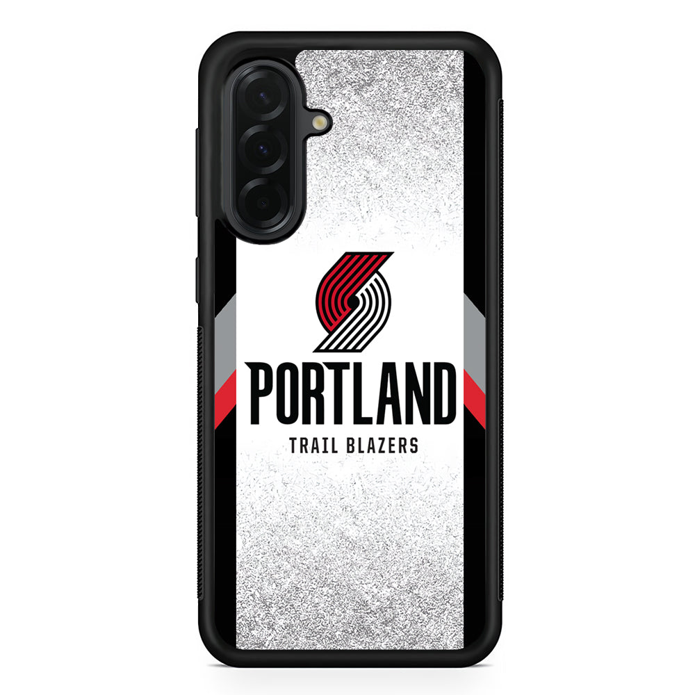 NBA Portland Trail Blazers Silver Samsung Galaxy A36 Case | Protective Rubber Cover