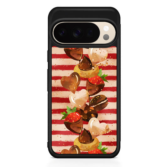 Strawberry in Chocolate and Cookie Google Pixel 10 Pro XL Case | Slim Google Pixel 10 Pro XL Protective Case