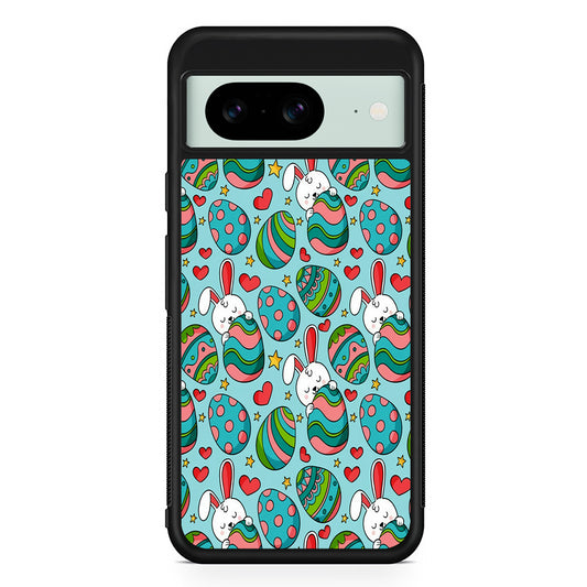 Easter Eggs and Rabbits Pattern Google Pixel 8 Case | Durable Protective Cover for Google Pixel 8