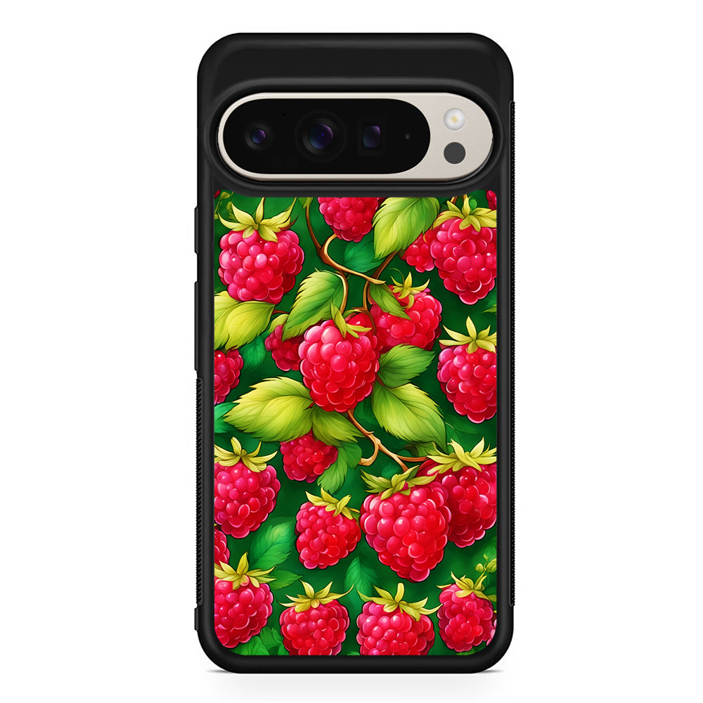 Raspberry Leaves and Berries Google Pixel 9 Pro Case | Slim Protective Cover