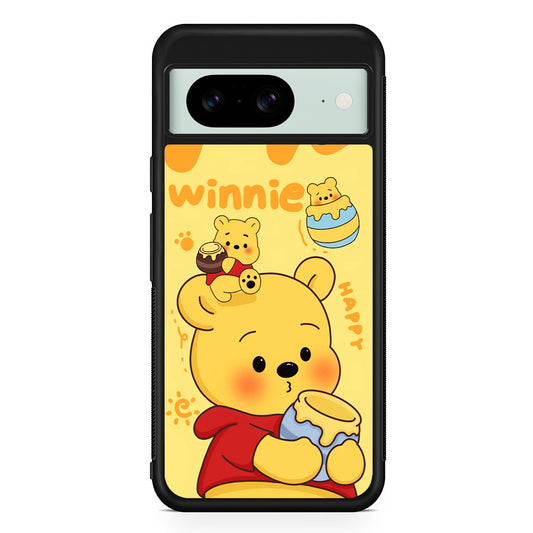 Cute Winnie The Pooh Happy Google Pixel 8 Case | Durable Protective Cover for Google Pixel 8
