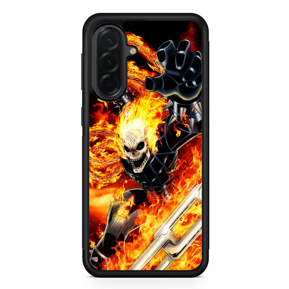 Ghost Rider on Fire Samsung Galaxy A36 Case | Protective Rubber Cover