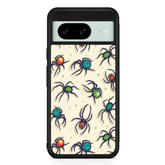 Colorful Spider Collection Google Pixel 8 Case | Durable Protective Cover for Google Pixel 8