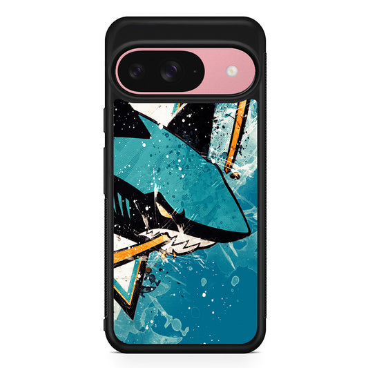 NHL San Jose Sharks Team Google Pixel 9 Case | Google Pixel 9 Protective Rubber Case