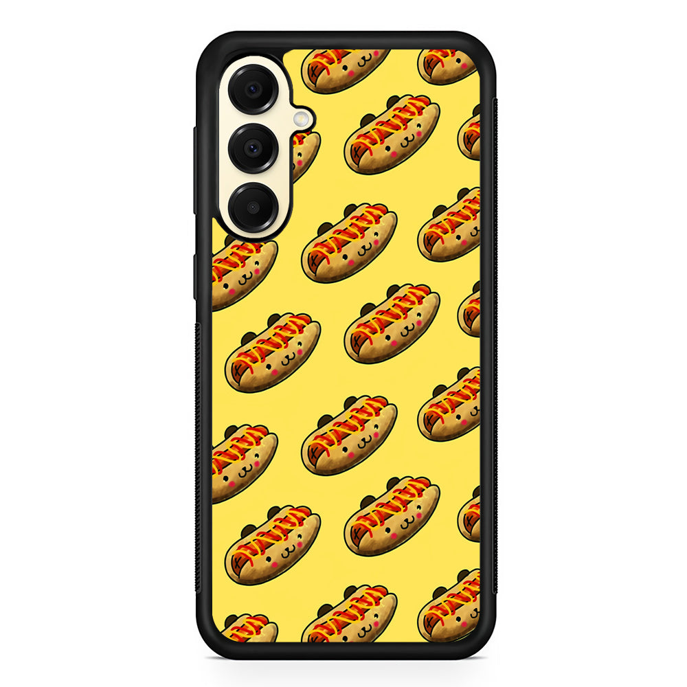 Fast Food Hot Dog Pattern Samsung Galaxy A16 Case | Slim Rubber Samsung Galaxy A16 Case