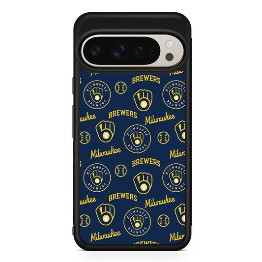 MLB Milwaukee Brewers Pattern Google Pixel 9 Pro Case | Slim Protective Cover