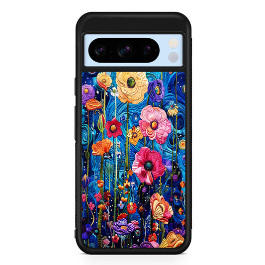 Painting of Flowers with a Blue Sky Google Pixel 8 Pro Case | Slim Rubber Case for Google Pixel 8 Pro
