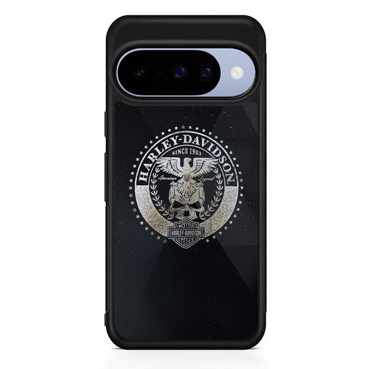 Harley Davidson Silver Emblem Google Pixel 10 Case | Google Pixel 10 Rubber Protective Case