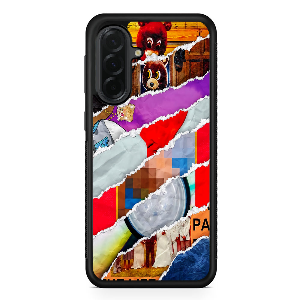 Kanye West Album Collage Samsung Galaxy A36 Case | Protective Rubber Cover