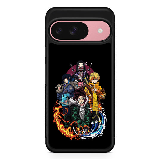 Demon Slayer Hoodie Style Google Pixel 9 Case | Google Pixel 9 Protective Rubber Case