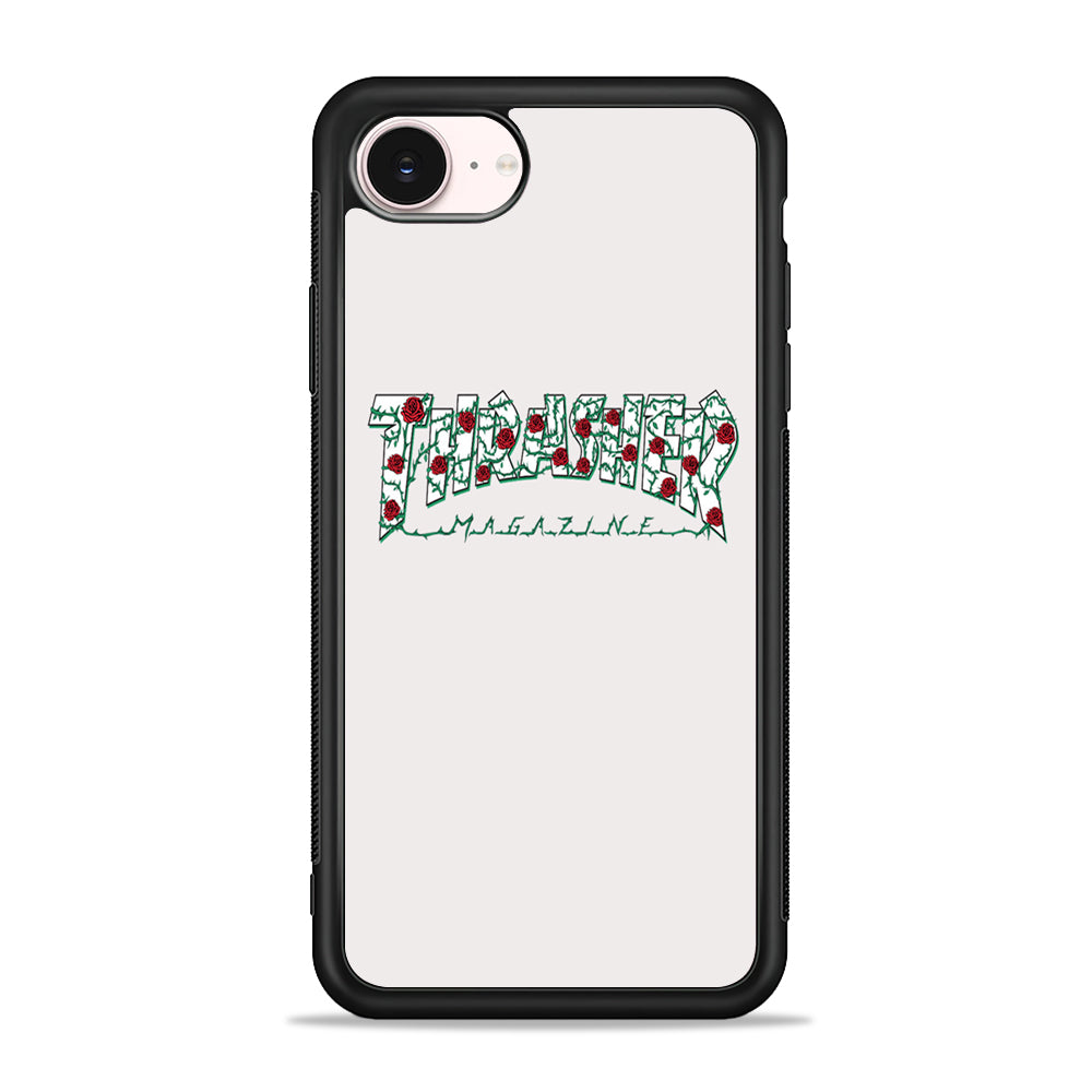 Thrasher White Milk Rose Floral iPhone 17e Case - Silicone Case