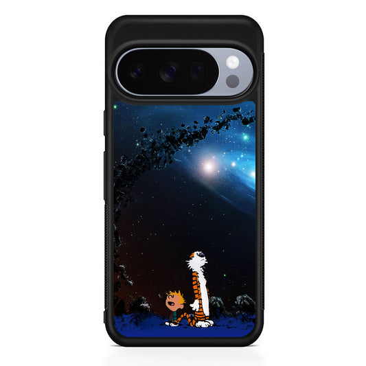 Calvin and Hobbes Galaxy Google Pixel 10 Pro Case | Slim Google Pixel 10 Pro Rubber Case