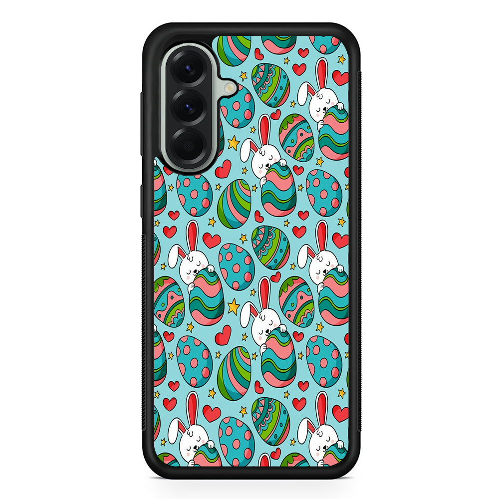 Easter Eggs and Rabbits Pattern Samsung Galaxy A56 Case | Samsung Galaxy A56 Protective Rubber Case
