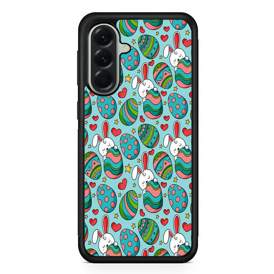 Easter Eggs and Rabbits Pattern Samsung Galaxy A56 Case | Samsung Galaxy A56 Protective Rubber Case