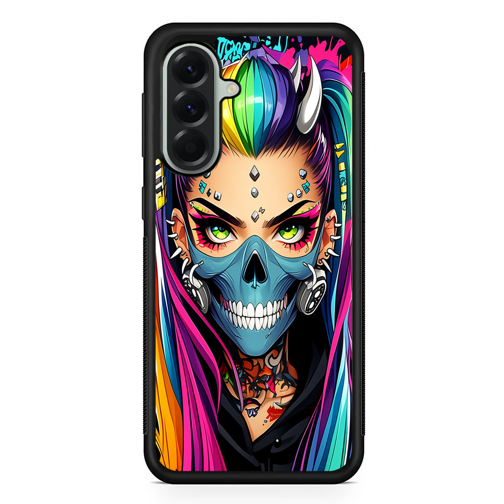 Tattooed Girl with Mask Samsung Galaxy A56 Case | Samsung Galaxy A56 Protective Rubber Case