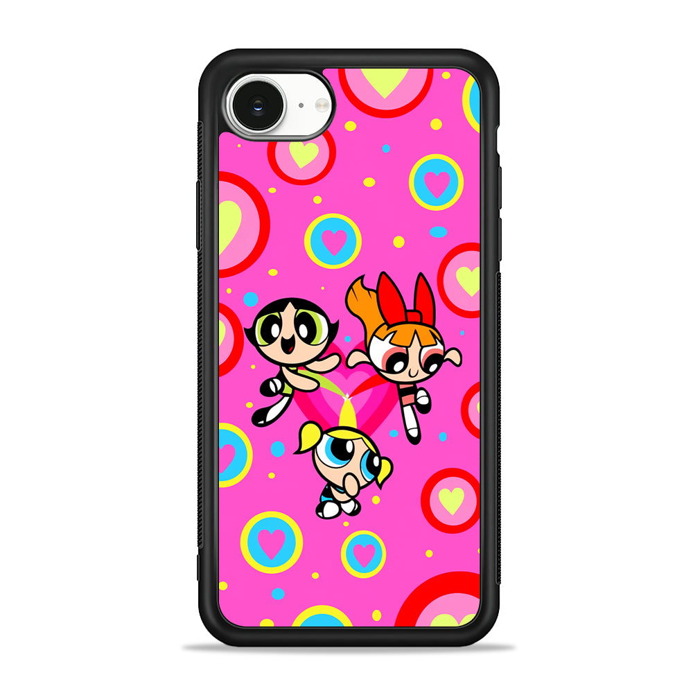 The Powerpuff Girls Love Pattern iPhone 16e Case | Protective Phone Cover