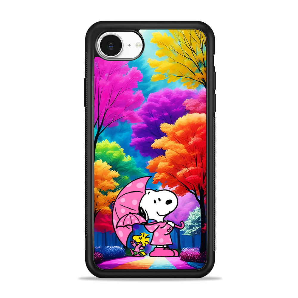 Snoopy and Woodstock in the Forest iPhone 16e Case | Protective Phone Cover