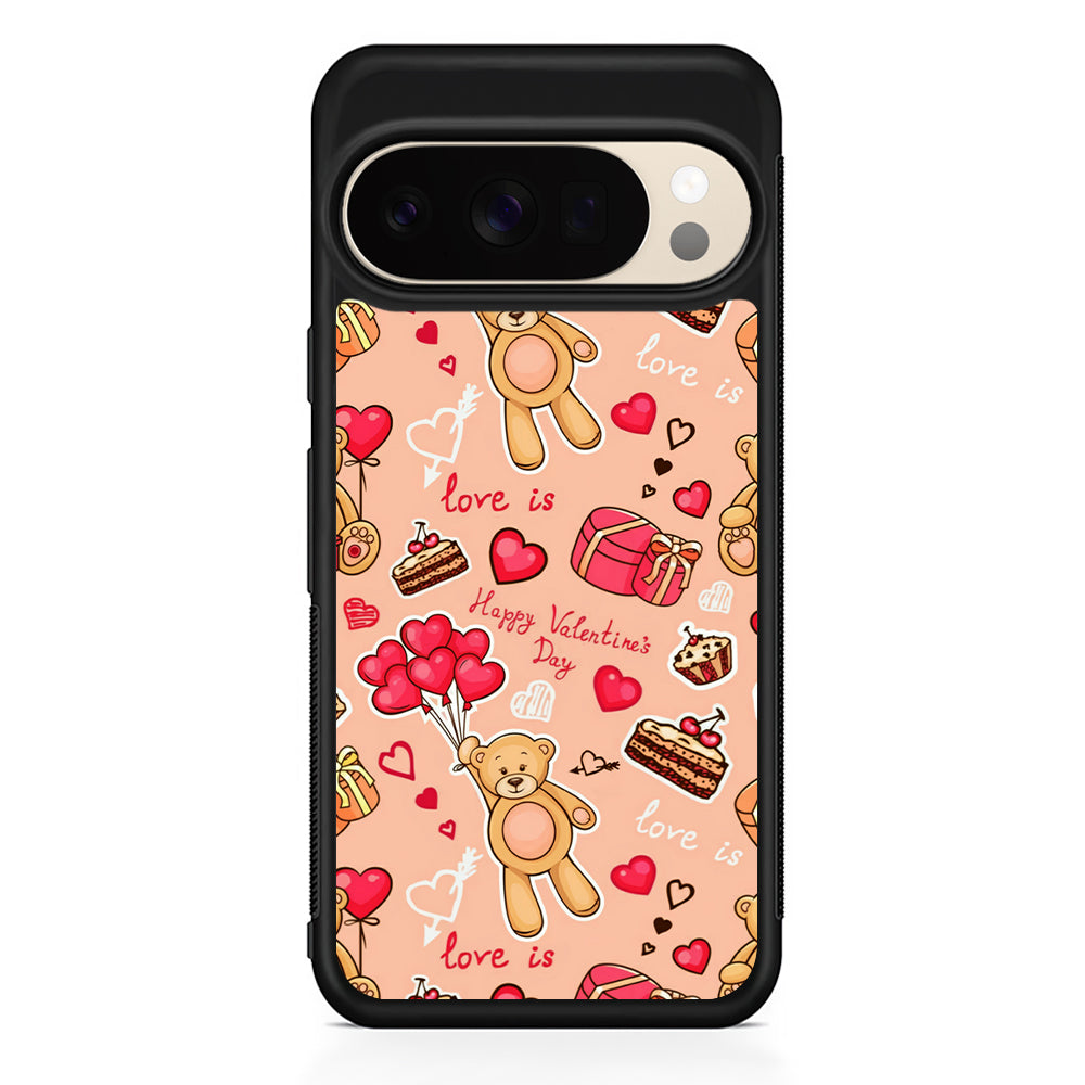 Valentine’s Day with Teddy Bears Google Pixel 10 Pro XL Case | Slim Google Pixel 10 Pro XL Protective Case