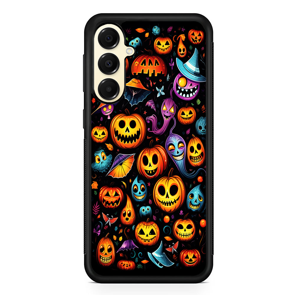 Halloween Pumpkins and Ghosts Samsung Galaxy A16 Case | Slim Rubber Samsung Galaxy A16 Case