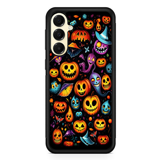 Halloween Pumpkins and Ghosts Samsung Galaxy A16 Case | Slim Rubber Samsung Galaxy A16 Case