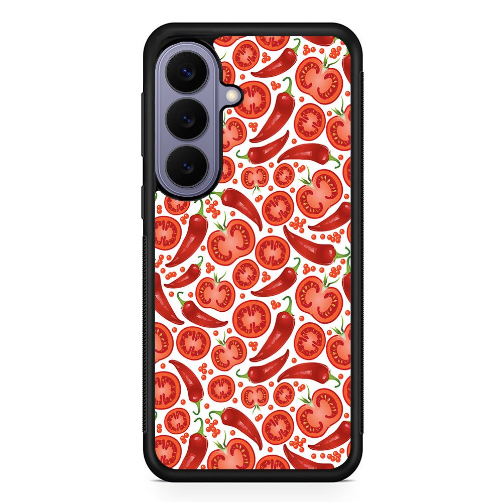 Tomatoes and Chili Peppers Samsung Galaxy S26 Case | Durable Rubber Case for Samsung Galaxy S26