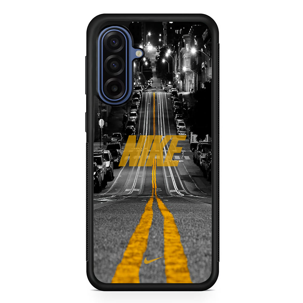 Nike Night Yellow Flames Samsung Galaxy A17 Case | Samsung Galaxy A17 Protective Rubber Case