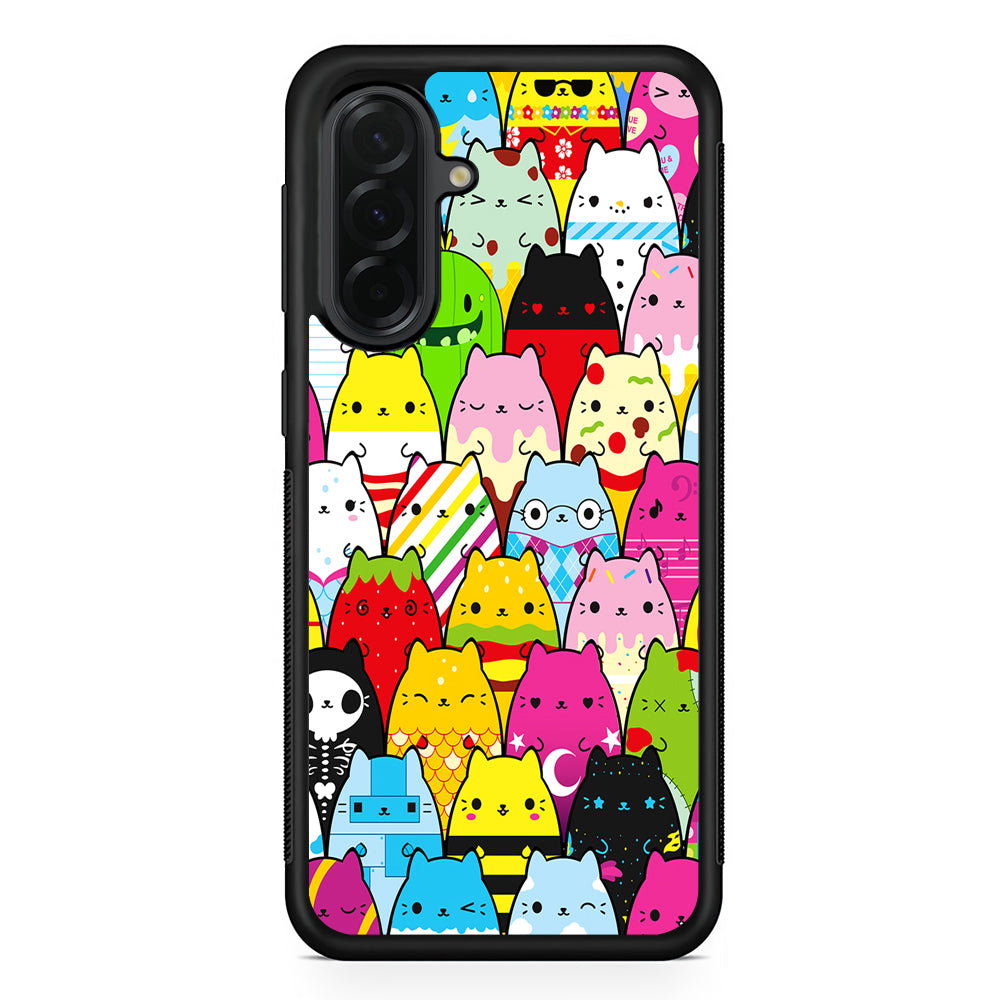 Various Cats Cartoon Samsung Galaxy A36 Case | Protective Rubber Cover