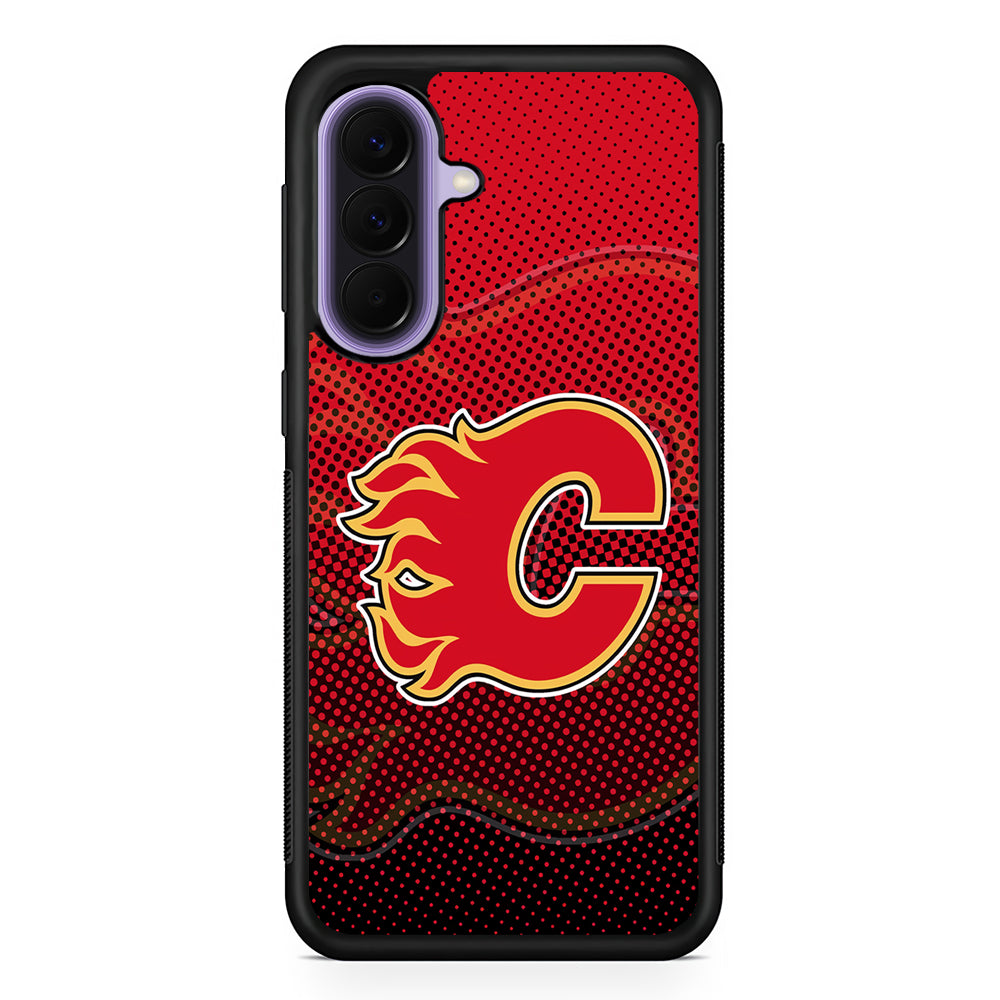 NHL Calgary Flames Dot Samsung Galaxy A57 Case | Slim Samsung Galaxy A57 Rubber Case