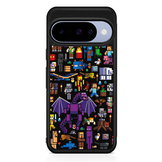 Minicraft All Characters Google Pixel 10 Case | Google Pixel 10 Rubber Protective Case