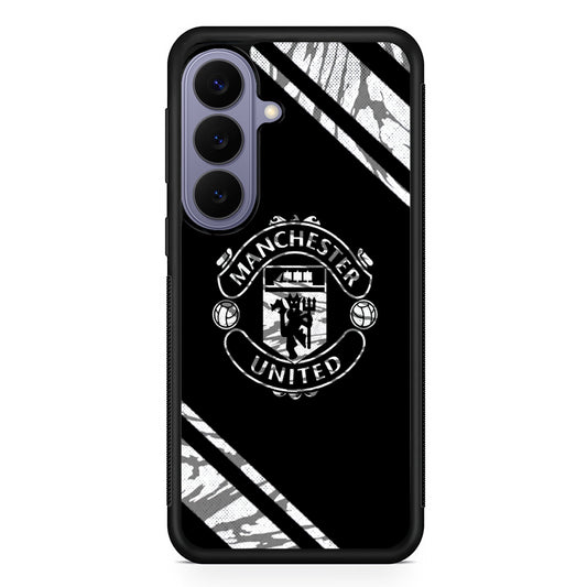 Manchester United Black Emblem Samsung Galaxy S26 Case | Durable Rubber Case for Samsung Galaxy S26
