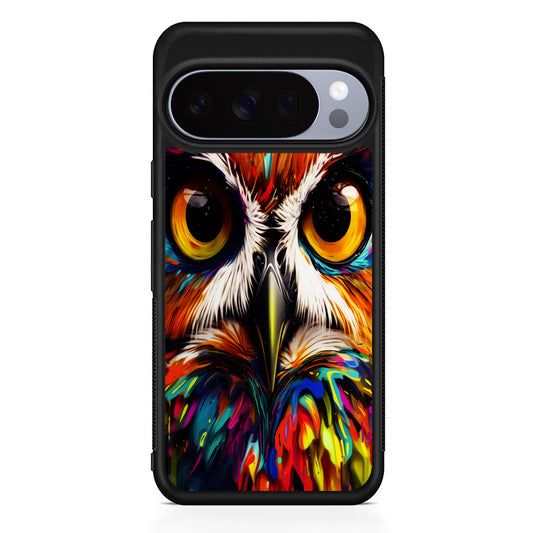 Colorful Owl Face Google Pixel 10 Pro Case | Slim Google Pixel 10 Pro Rubber Case