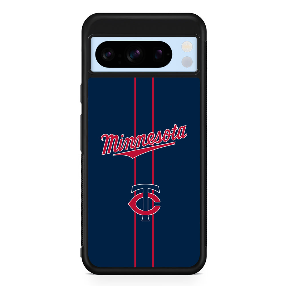 MLB Minnesota Twins Red Line Google Pixel 8 Pro Case | Slim Rubber Case for Google Pixel 8 Pro