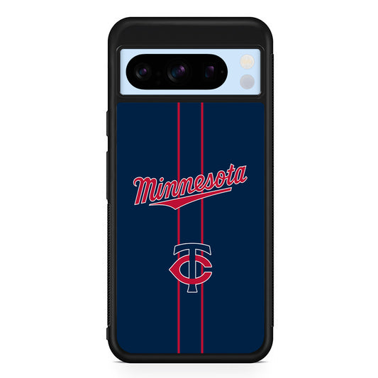 MLB Minnesota Twins Red Line Google Pixel 8 Pro Case | Slim Rubber Case for Google Pixel 8 Pro