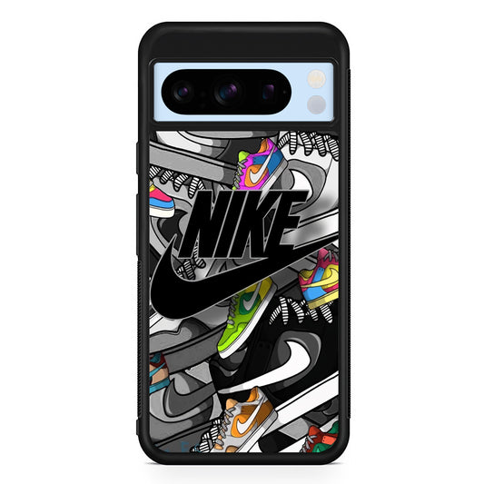 Nike Collection Shoes Black Logo Google Pixel 8 Pro Case | Premium Protective Case for Google Pixel 8 Pro