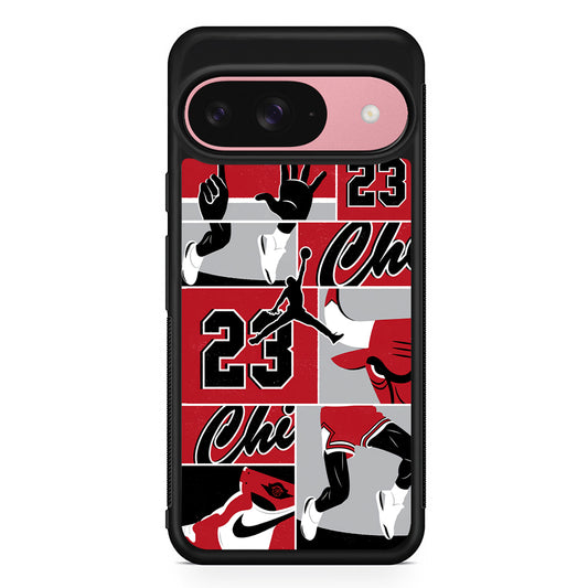 Air Jordan Team Collage Backdrop Google Pixel 9 Case | Google Pixel 9 Protective Rubber Case