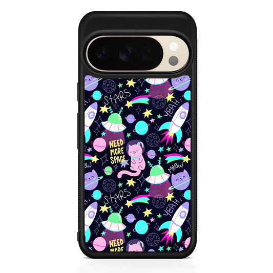 Astronauts Rockets Cat Google Pixel 10 Pro XL Case | Slim Google Pixel 10 Pro XL Protective Case