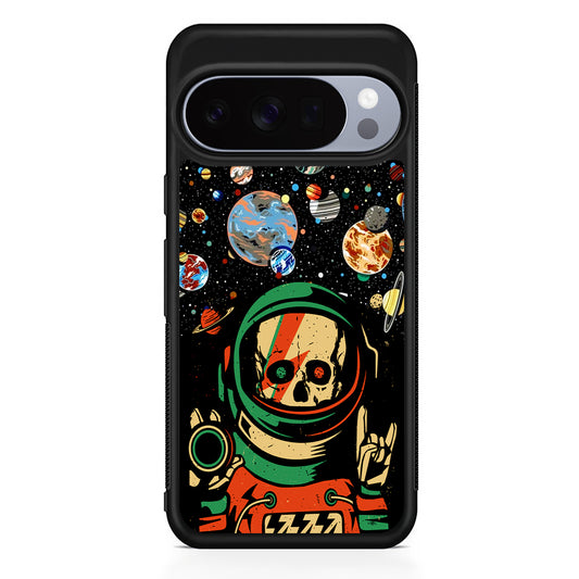 Astro Skull on The Space Google Pixel 10 Pro Case | Slim Google Pixel 10 Pro Rubber Case