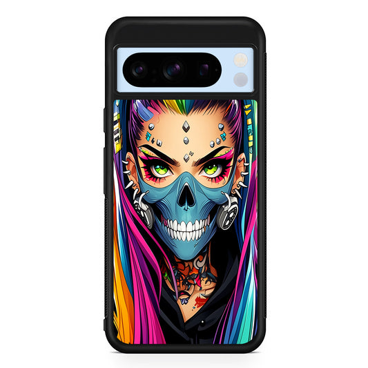 Tattooed Girl with Mask Google Pixel 8 Pro Case | Slim Rubber Case for Google Pixel 8 Pro