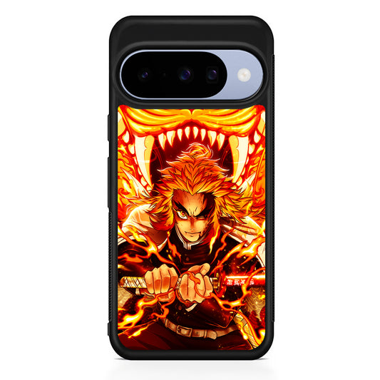 Rengoku Kyojuro Demon Slayer Google Pixel 10 Case | Google Pixel 10 Rubber Protective Case