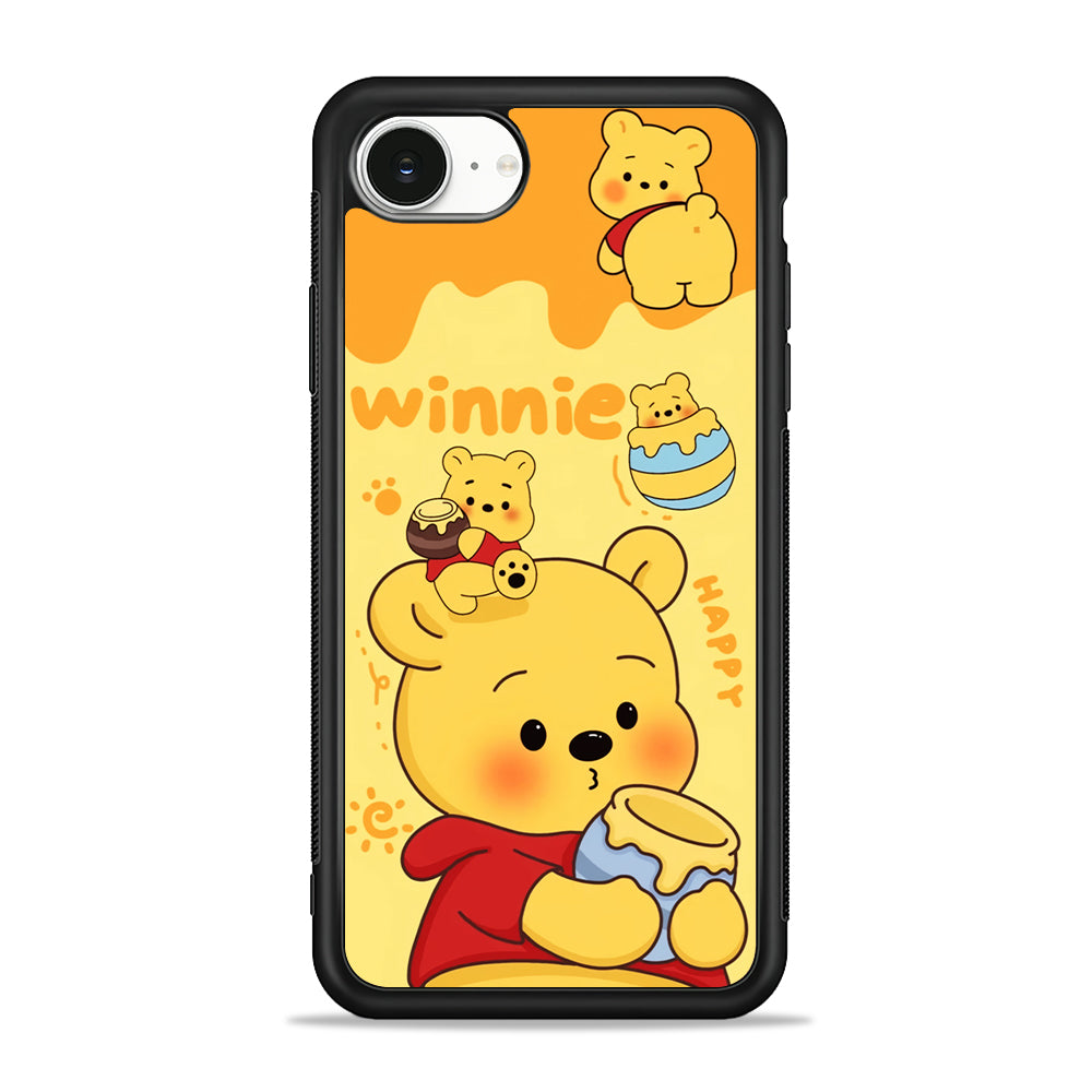 Cute Winnie The Pooh Happy iPhone 16e Case | Protective Phone Cover